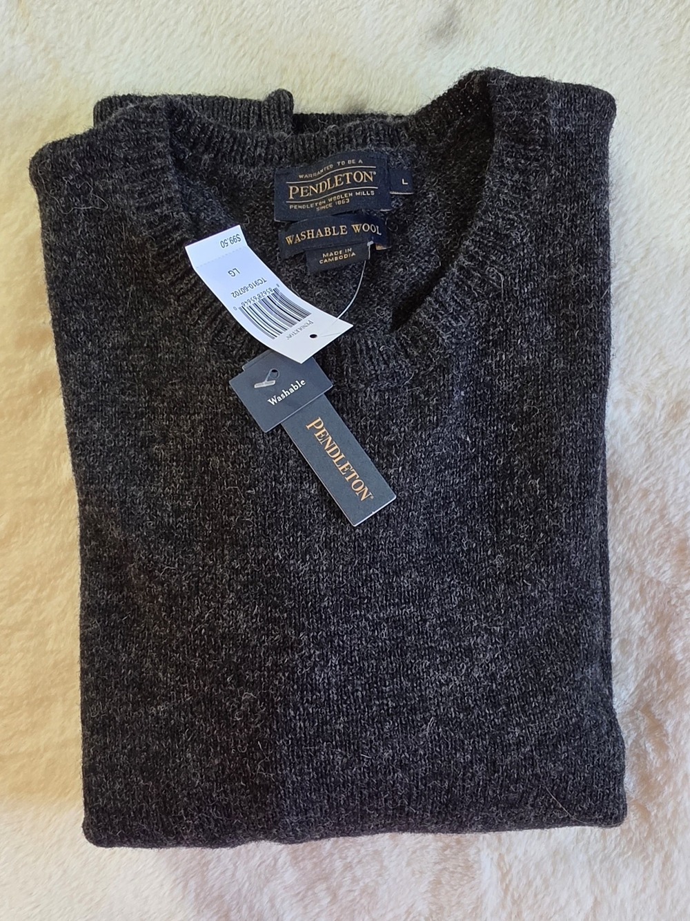 Pendleton Kids Dark Charcoal Crewneck Sweater